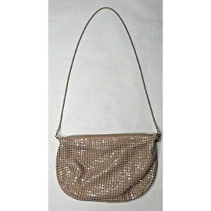Vintage Studio Imports Taupe Metal‎ Mesh Evening Shoulder Purse Bag Hong Kong